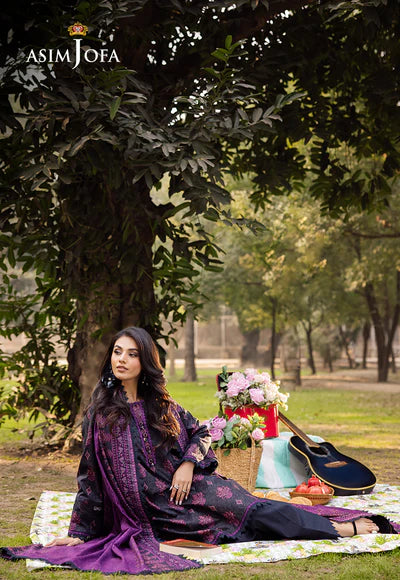 AJUBJ-24 PRINTED LAWN 3 PC - ASIM JOFA