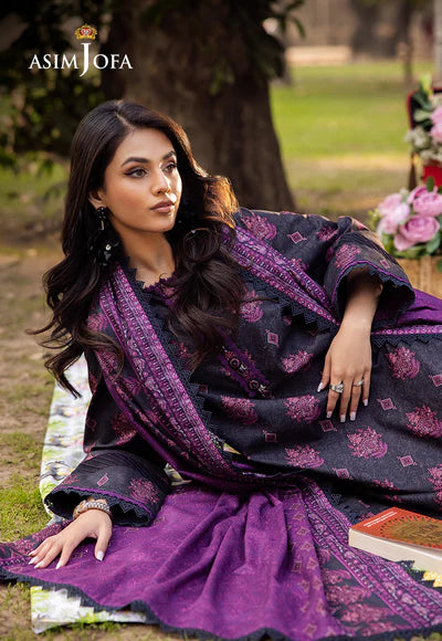 AJUBJ-24 PRINTED LAWN 3 PC - ASIM JOFA