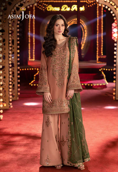AJLF-12 EMBROIDERED CHIFFON 3 PCS - ASIM JOFA