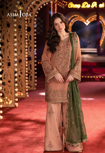 AJLF-12 EMBROIDERED CHIFFON 3 PCS - ASIM JOFA