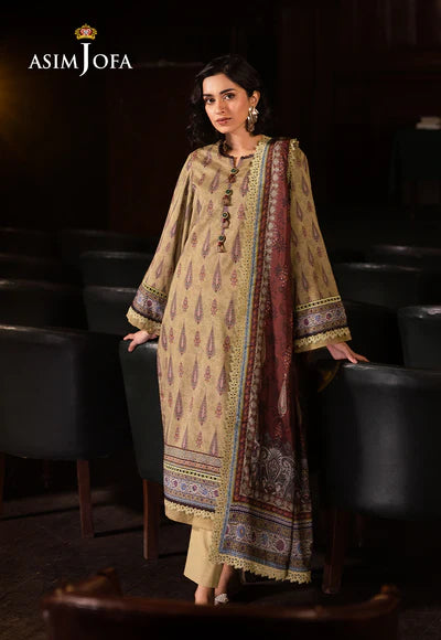 AJUBJ-47 PRINTED LAWN 3 PC - ASIM JOFA