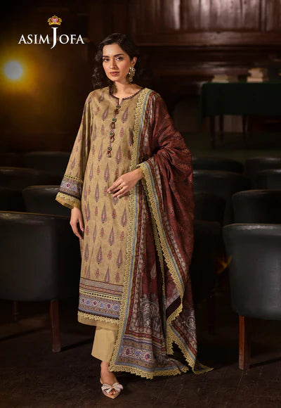 AJUBJ-47 PRINTED LAWN 3 PC - ASIM JOFA