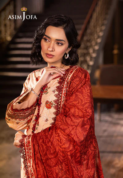AJUBJ-54 PRINTED LAWN 3 PC - ASIM JOFA