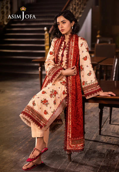 AJUBJ-54 PRINTED LAWN 3 PC - ASIM JOFA
