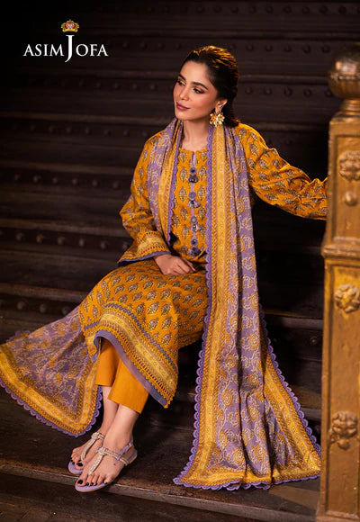 AJUBJ-53 PRINTED LAWN 3 PC - ASIM JOFA