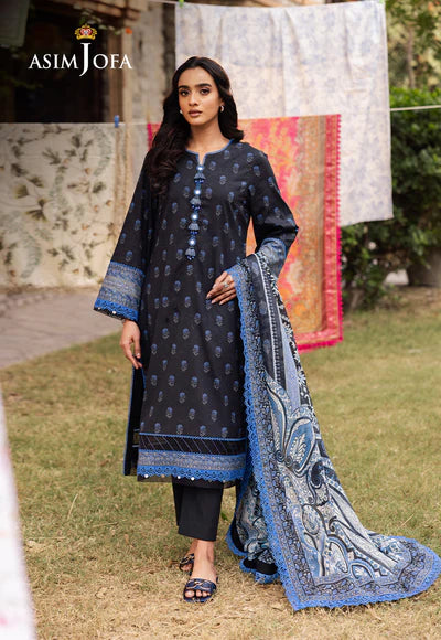AJUBJ-55 PRINTED LAWN 3 PC - ASIM JOFA