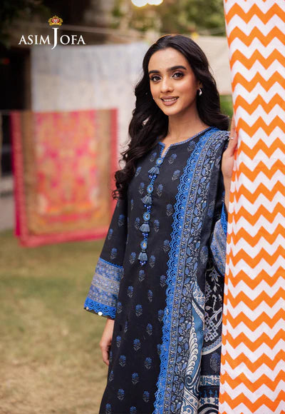 AJUBJ-55 PRINTED LAWN 3 PC - ASIM JOFA