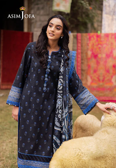 AJUBJ-55 PRINTED LAWN 3 PC - ASIM JOFA