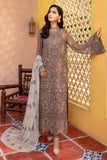 Flossie - Elnaz Chiffon Collection Vol. 01 - Otter (3 Piece Unstitched)