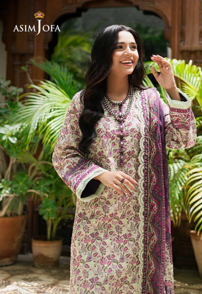 AJUUB-27 PRINTED LAWN 3 PC - ASIM JOFA