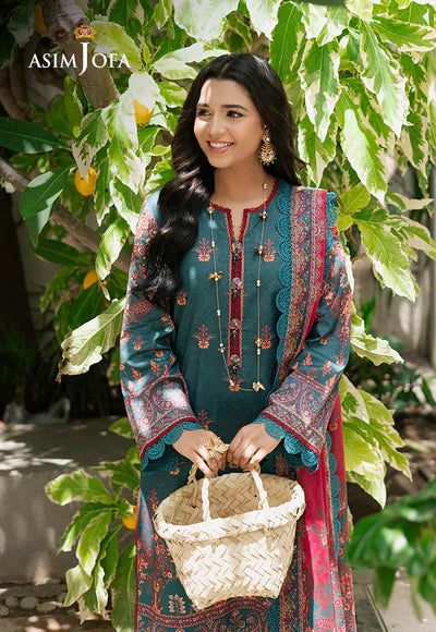 AJUUB-26 PRINTED LAWN 3 PC - ASIM JOFA