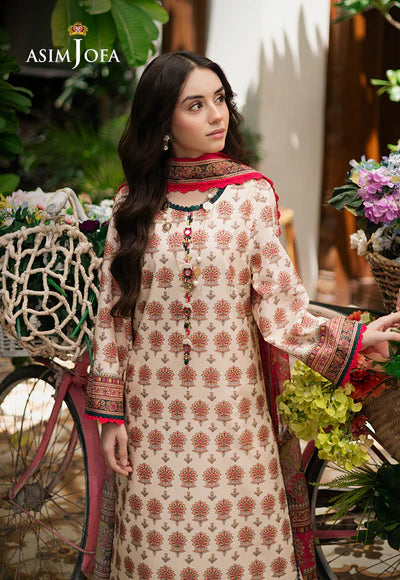 AJUUB-36 PRINTED LAWN 3 PC - ASIM JOFA
