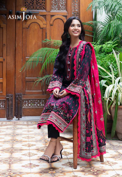 AJUUB-21 PRINTED LAWN 3 PC - ASIM JOFA