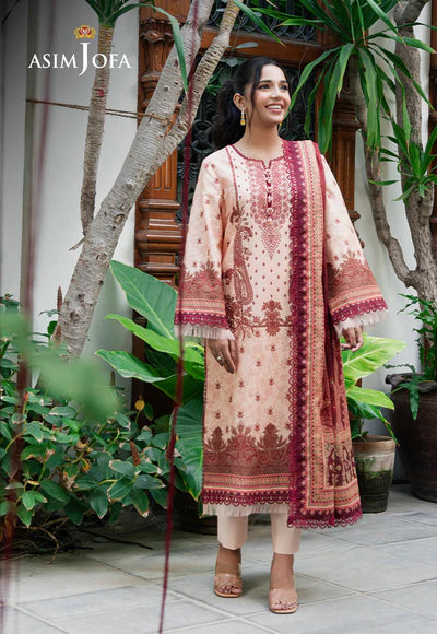 AJUUB-22 PRINTED LAWN 3 PC - ASIM JOFA