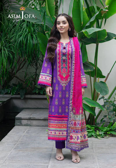 AJUUB-34 PRINTED LAWN 3 PC - ASIM JOFA