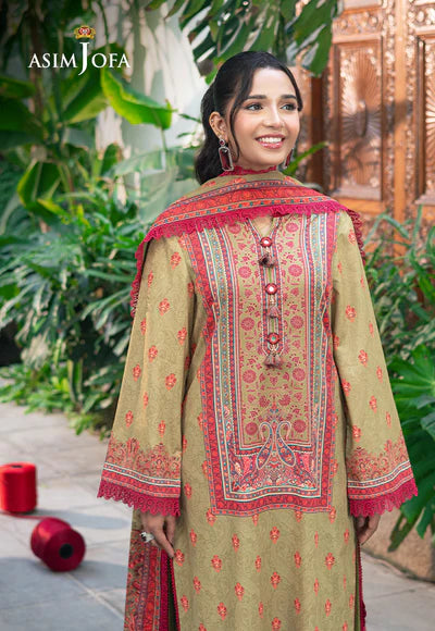 AJUUB-28 PRINTED LAWN 3 PC - ASIM JOFA