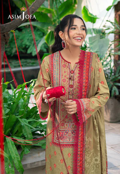 AJUUB-28 PRINTED LAWN 3 PC - ASIM JOFA