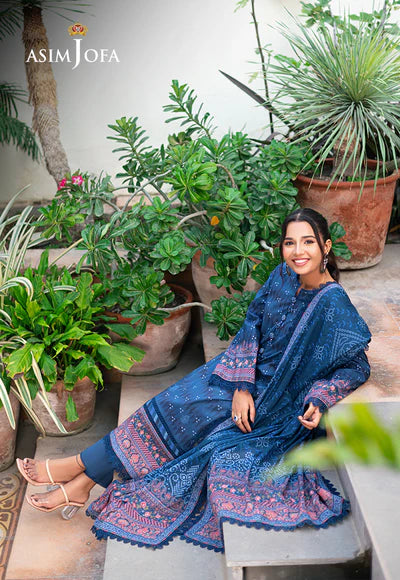 AJUUB-37 PRINTED LAWN 3 PC - ASIM JOFA