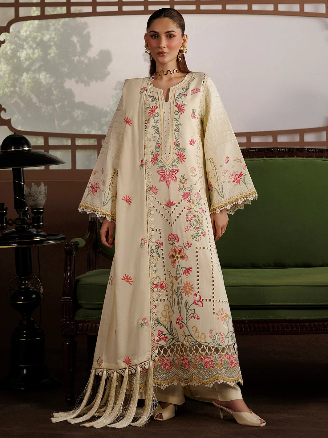 Kaya By Mahnur EMB 3 PC PEACH LEATHER | KA-03