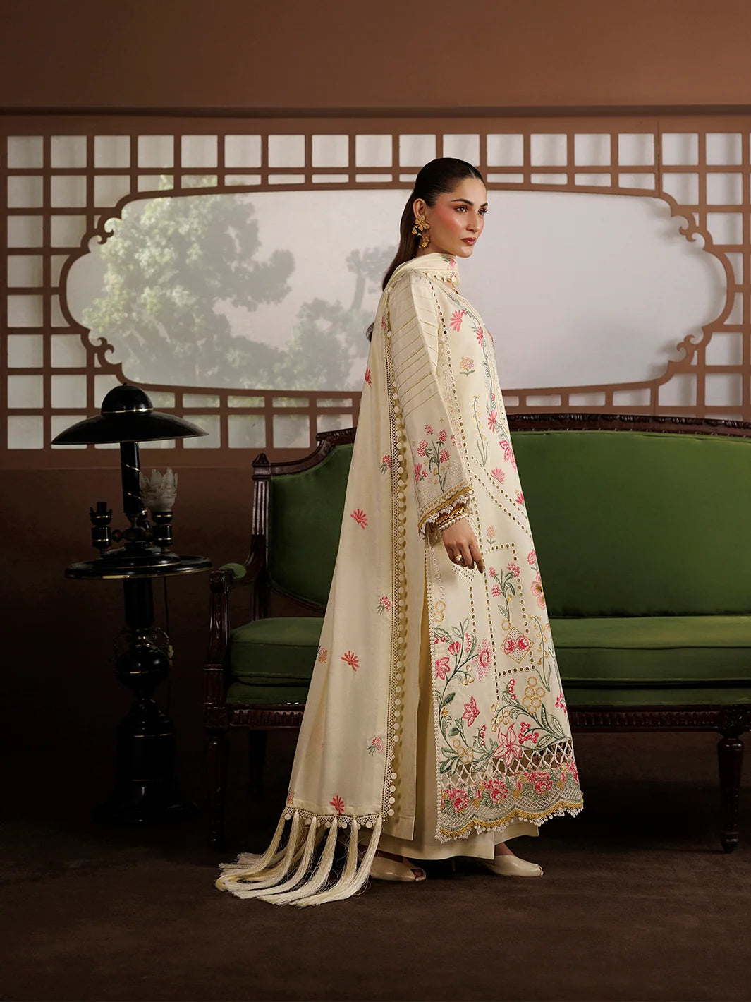 Kaya By Mahnur EMB 3 PC PEACH LEATHER | KA-03