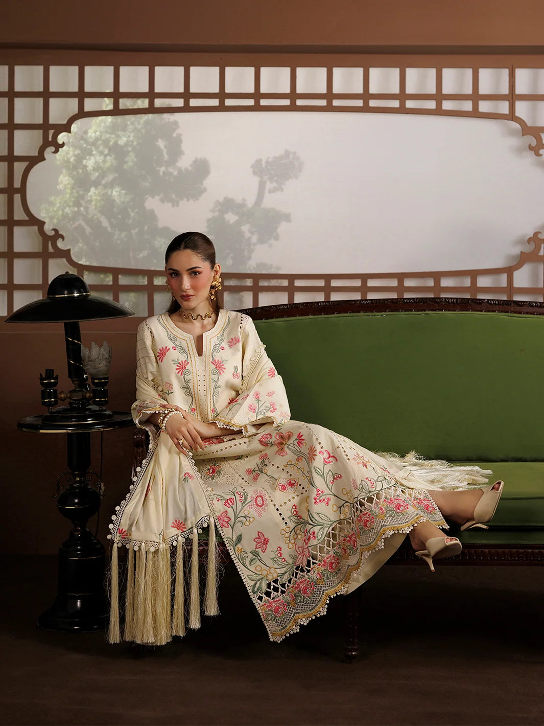 Kaya By Mahnur EMB 3 PC PEACH LEATHER | KA-03
