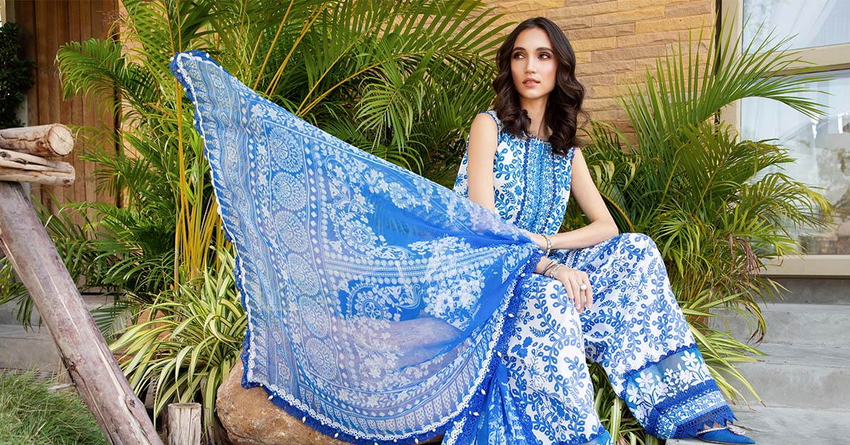 3 Piece Unstitched Printed Lawn Suit | MPT-2504-B - MARIA.B
