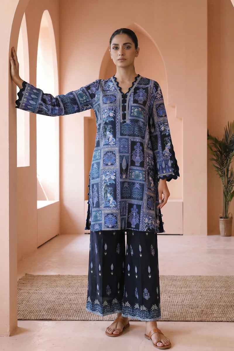 Midnight Mosaic - Sahar Neutral Edit 2 Pc Printed Unstitched