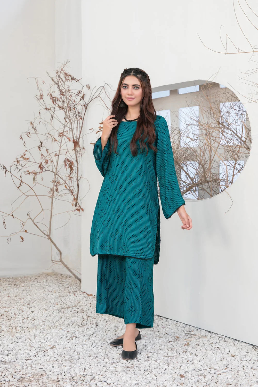 D-2094 | Zula By Tawakkal Stitched Dyed Waffle 2Pc
