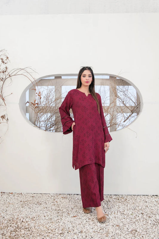 D-2095 | Zula By Tawakkal Stitched Dyed Waffle 2Pc