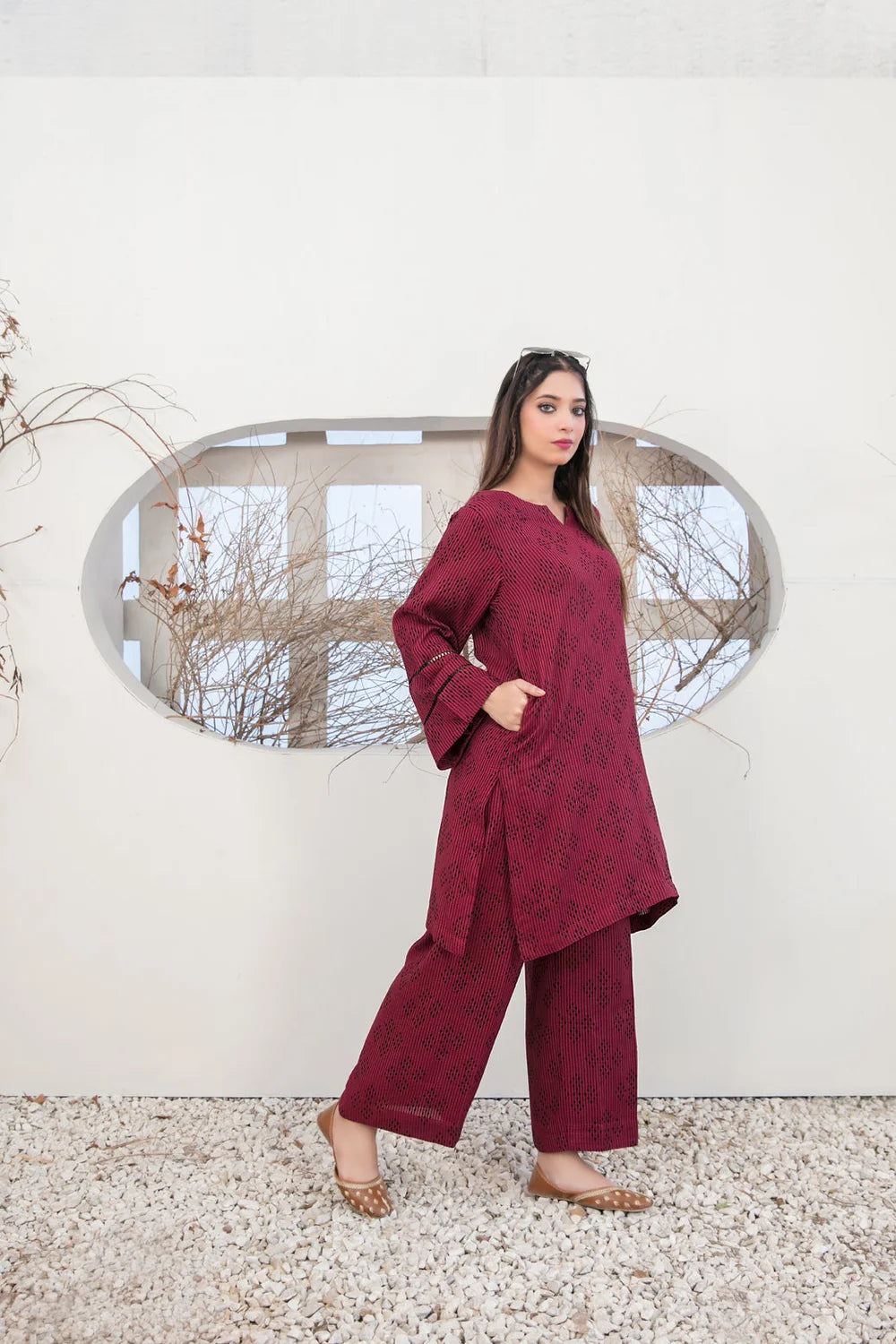 D-2095 | Zula By Tawakkal Stitched Dyed Waffle 2Pc