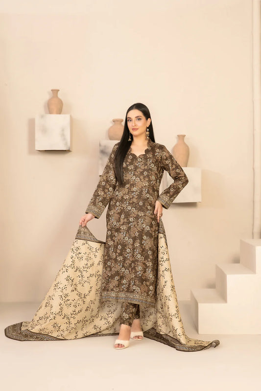 Tawakkal Fabrics Chahat D-5337 – 3 Piece Stitched Rotary Printed Khaddar Winter