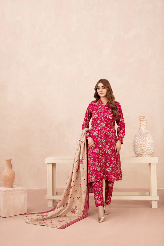 Nazli D-5649 | 3-Piece Stitched Rotary Printed Khaddar   Tawakkal Fabrics