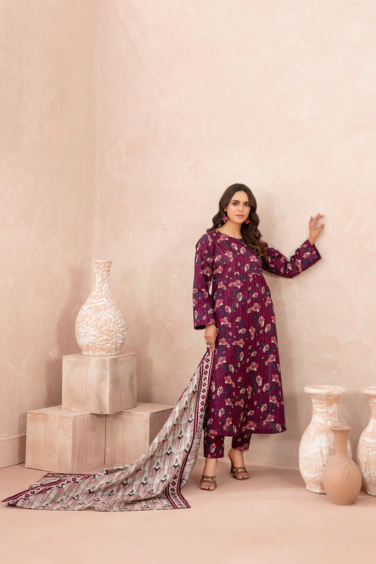 Nazli D-5653 (S) | 3-Piece Stitched Rotary Printed Khaddar  by Tawakkal Fabrics