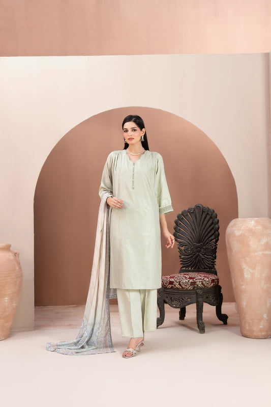 D-5666 - NOORI By Tawakkal Stitched 3 Piece Fancy Jacquard Viscose