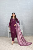 Tawakkal "Muhsina" Staple Linen 3-Piece Suit (D5494) - Purple