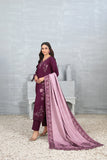 Tawakkal "Muhsina" Staple Linen 3-Piece Suit (D5494) - Purple