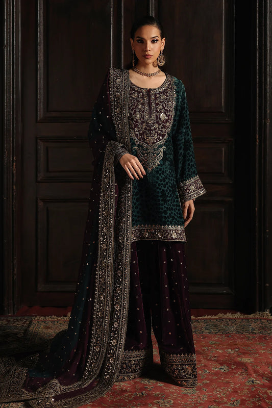 Charizma Signora Vol-2 – 3-PC Unstitched Premium Embroidered Velvet Suit (CVT5-09)