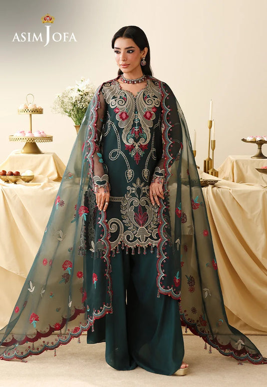 AJULIH-04 | ASIM JOFA Embroidered Net Unstitched 3 Pcs