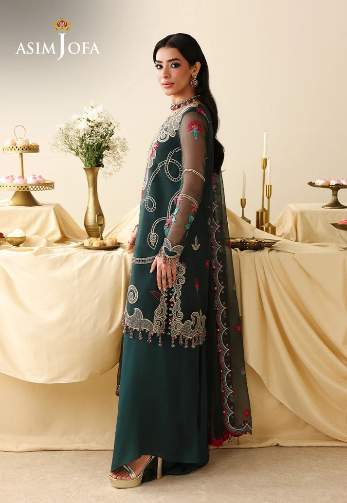 AJULIH-04 | ASIM JOFA Embroidered Net Unstitched 3 Pcs