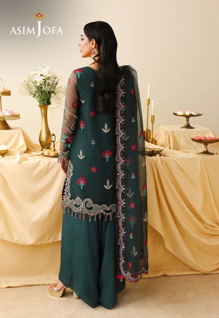 AJULIH-04 | ASIM JOFA Embroidered Net Unstitched 3 Pcs