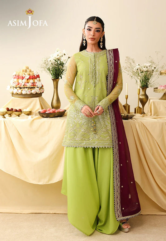 AJULIH-10 | ASIM JOFA Embroidered Net Unstitched 3 Pcs