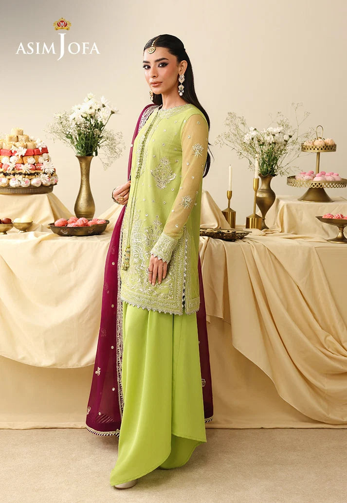 AJULIH-10 | ASIM JOFA Embroidered Net Unstitched 3 Pcs