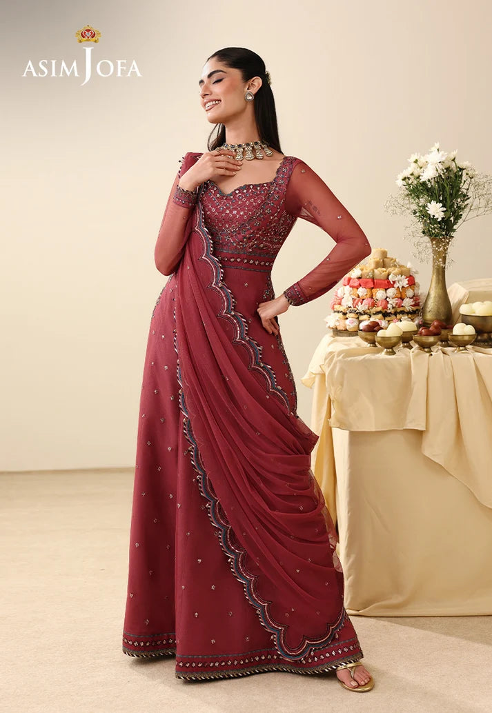 AJULIH-05 | ASIM JOFA Embroidered Net Unstitched 3 Pcs