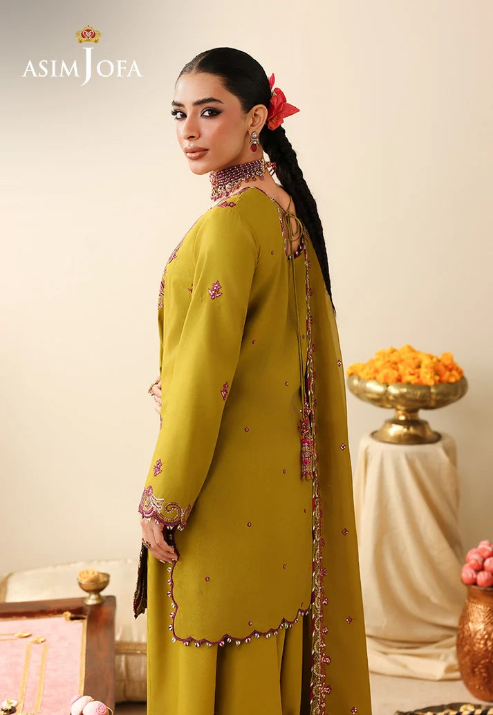 AJULIH-07 | ASIM JOFA Embroidered Net Unstitched 3 Pcs
