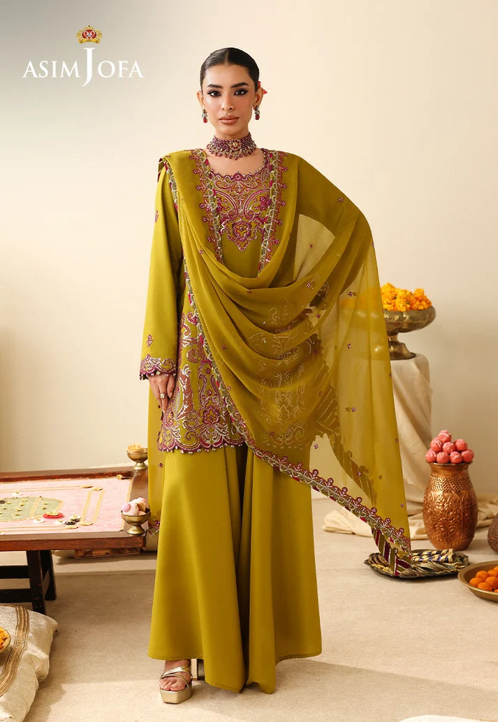 AJULIH-07 | ASIM JOFA Embroidered Net Unstitched 3 Pcs