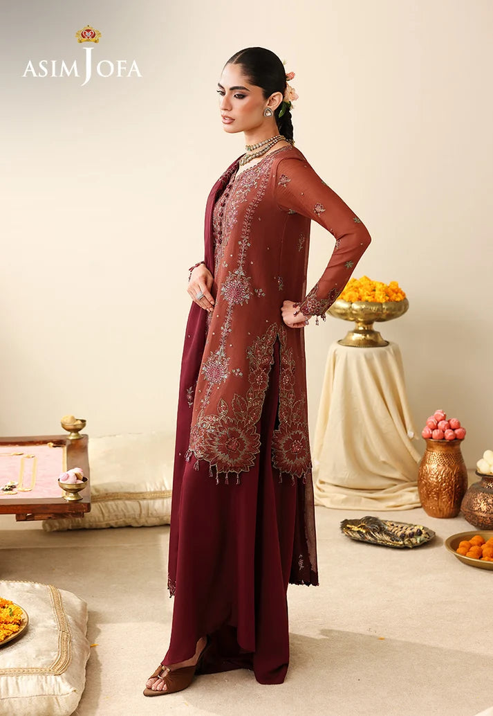 AJULIH-03 | ASIM JOFA Embroidered Net Unstitched 3 Pcs