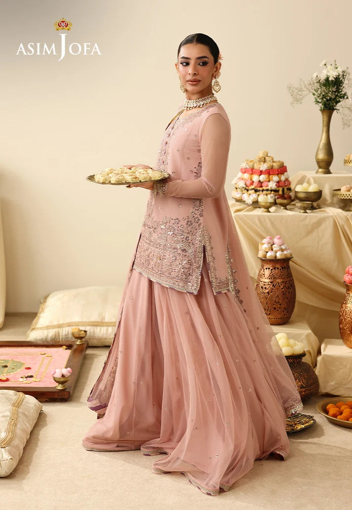 AJULIH-01 | ASIM JOFA Embroidered Net Unstitched 3 Pcs
