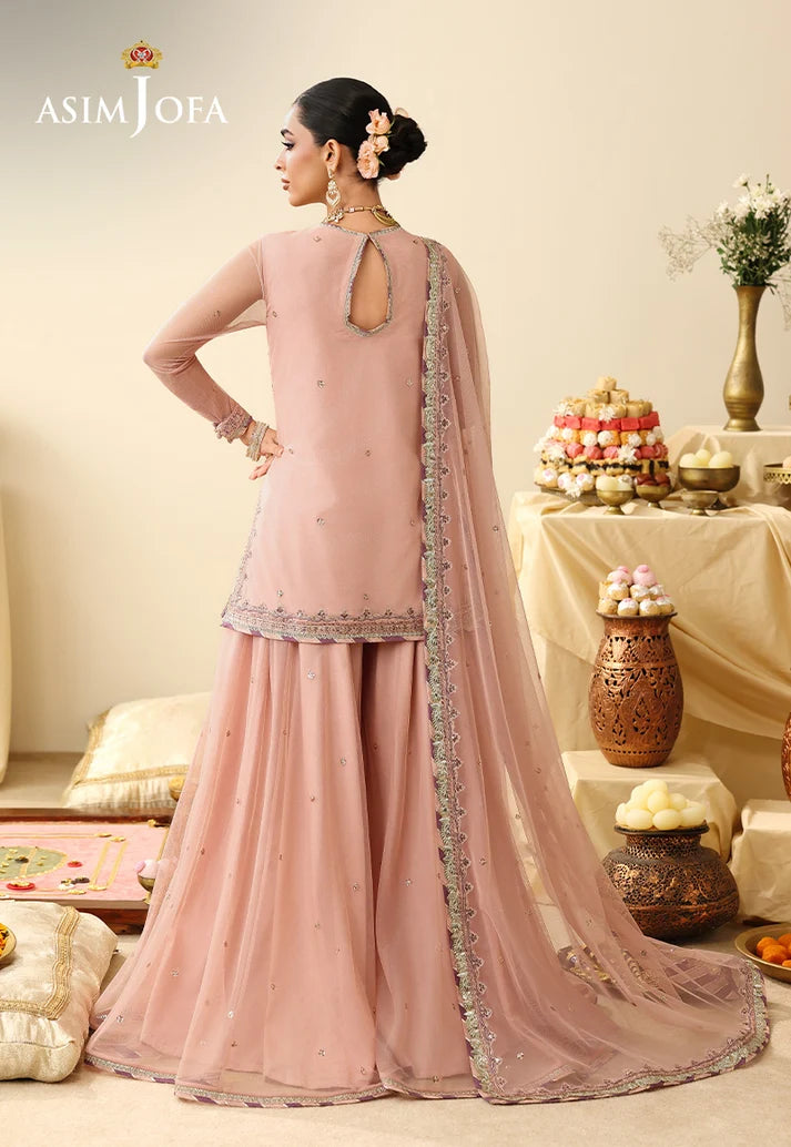 AJULIH-01 | ASIM JOFA Embroidered Net Unstitched 3 Pcs