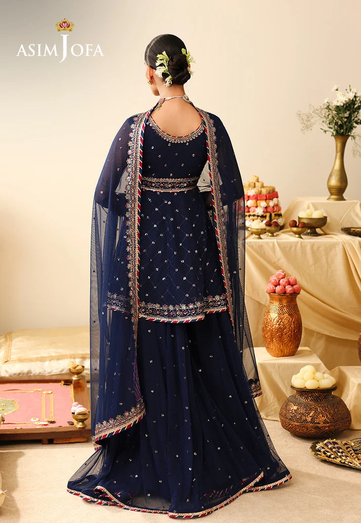 AJULIH-02 | ASIM JOFA Embroidered Net Unstitched 3 Pcs