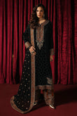 Charizma Signora Vol-2 | CVT5-14 – Embroidered Premium Velvet 3-Piece Unstitched Suit – Midnight Black